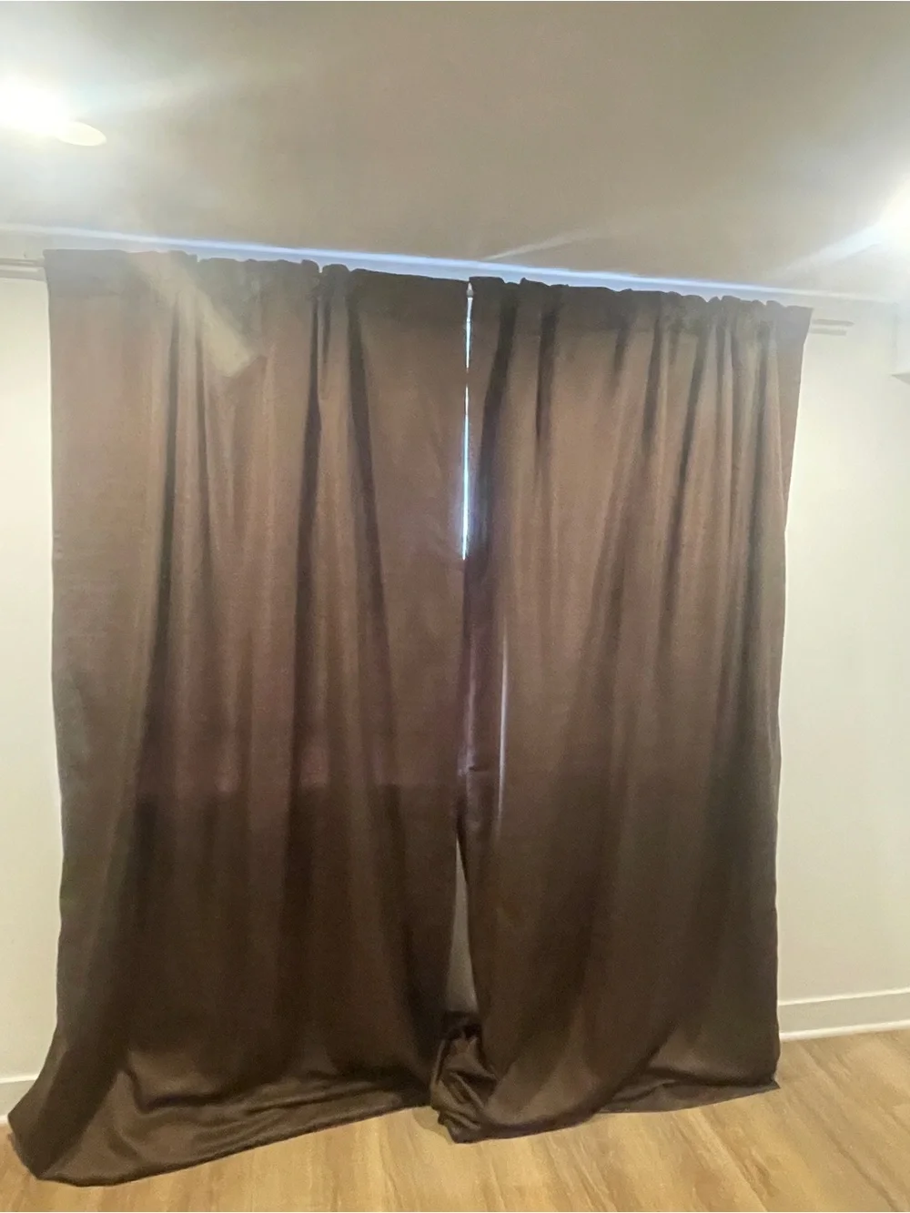Custom Dark Brown Room-Darkening Drapes Set of 3 52x96